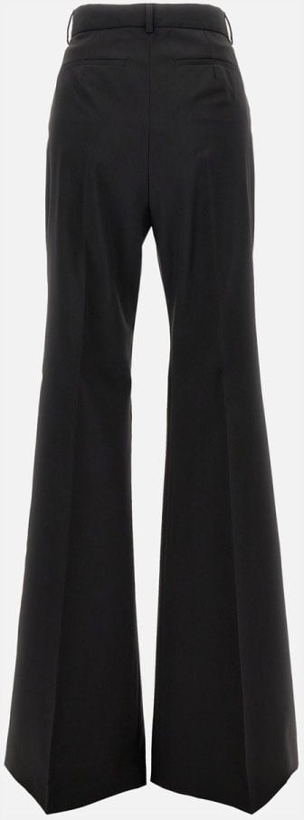 Sportmax Flared Tailored Trousers With High Waist And Dramatic Silhouette Zwart