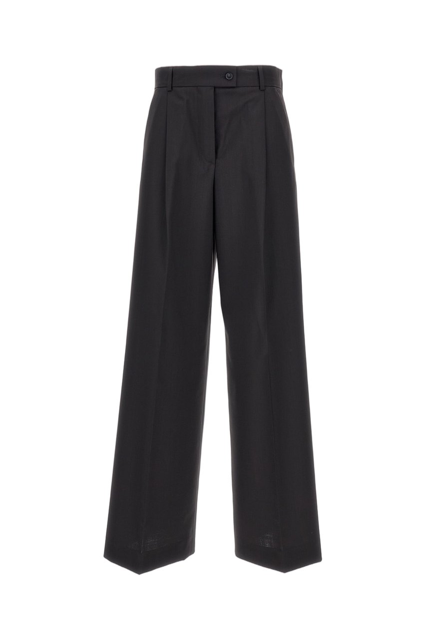Sportmax Pleated Sail Trousers With Side Pockets And Wide-Leg Design Zwart