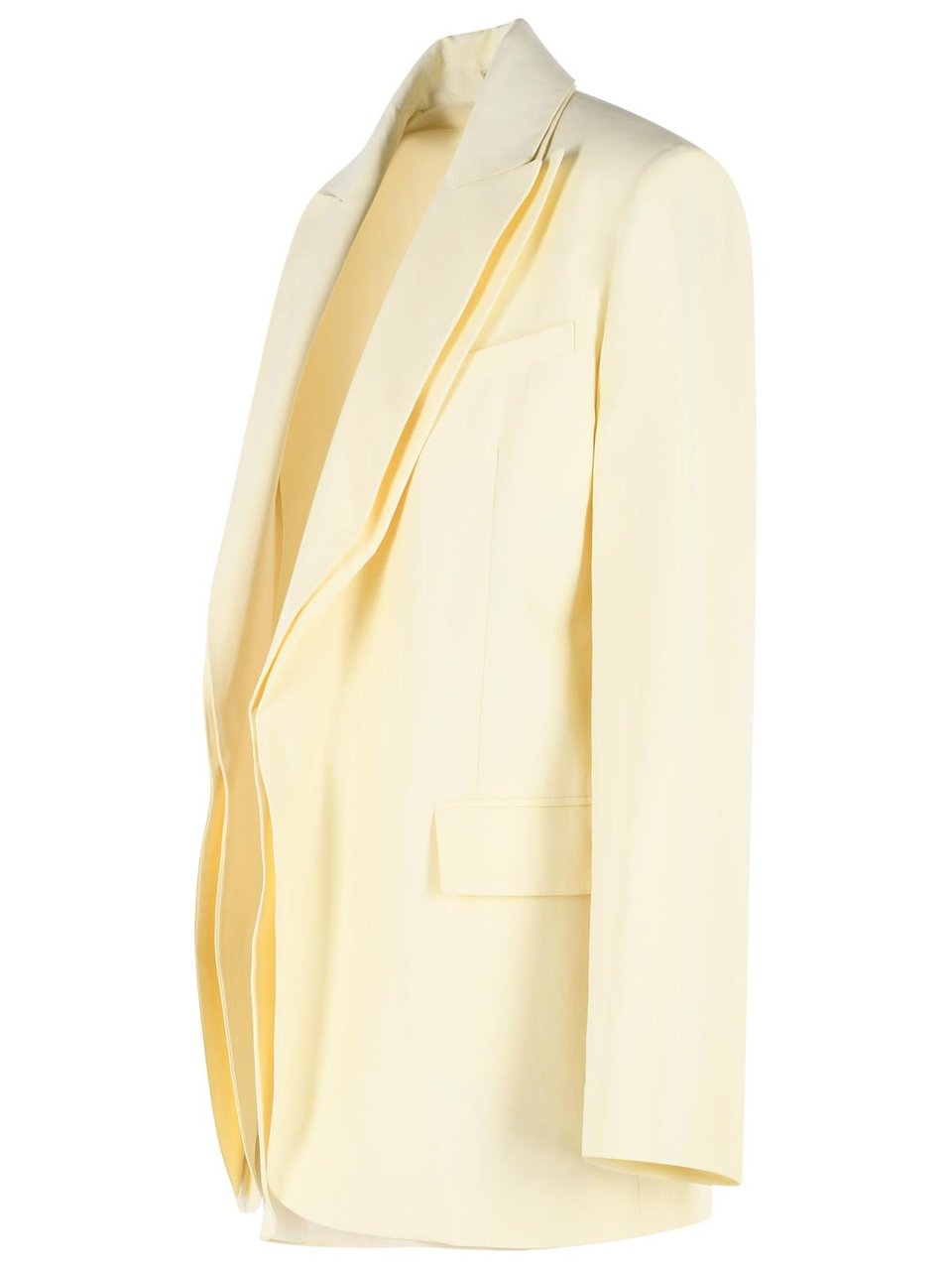 Sportmax 'Tenuta' Blazer In Light Yellow Viscose Blend Neutraal