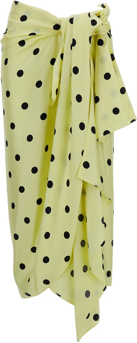 Sportmax Yellow Polka Dot Skirt Geel