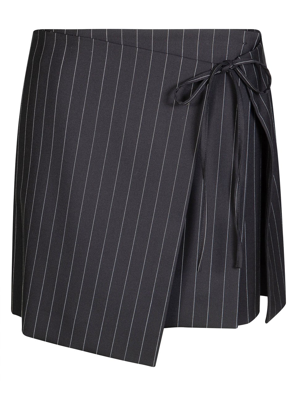 Sportmax Spxfatti Pinstripe Asymmetrical Mini Skirt Zwart