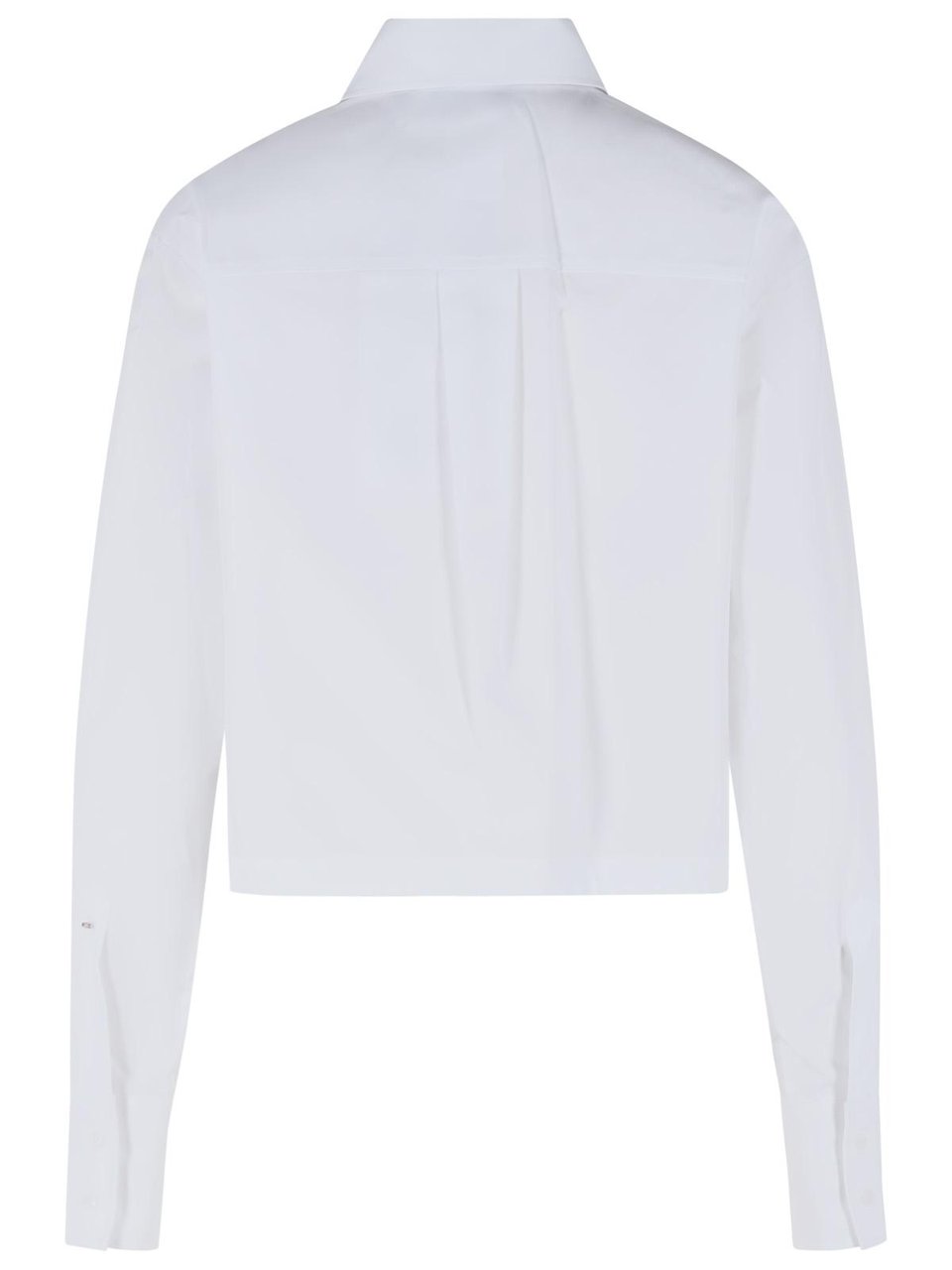 Sportmax Certo' Cropped Shirt In Cotton Poplin Wit