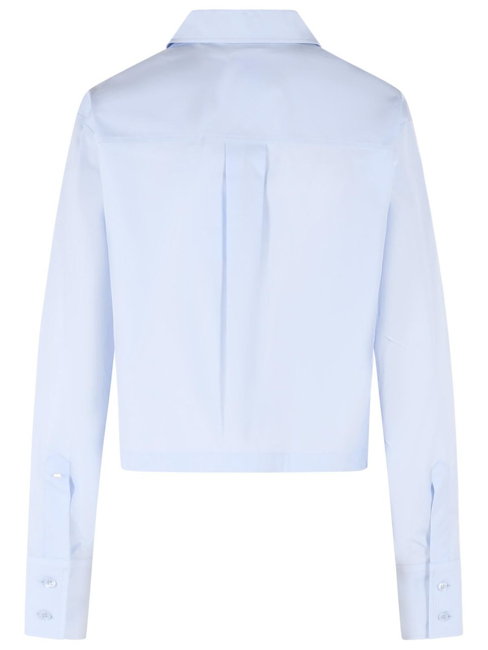 Sportmax Light Blue Asymmetric Pleats 'Certo' Cropped Shirt Blauw