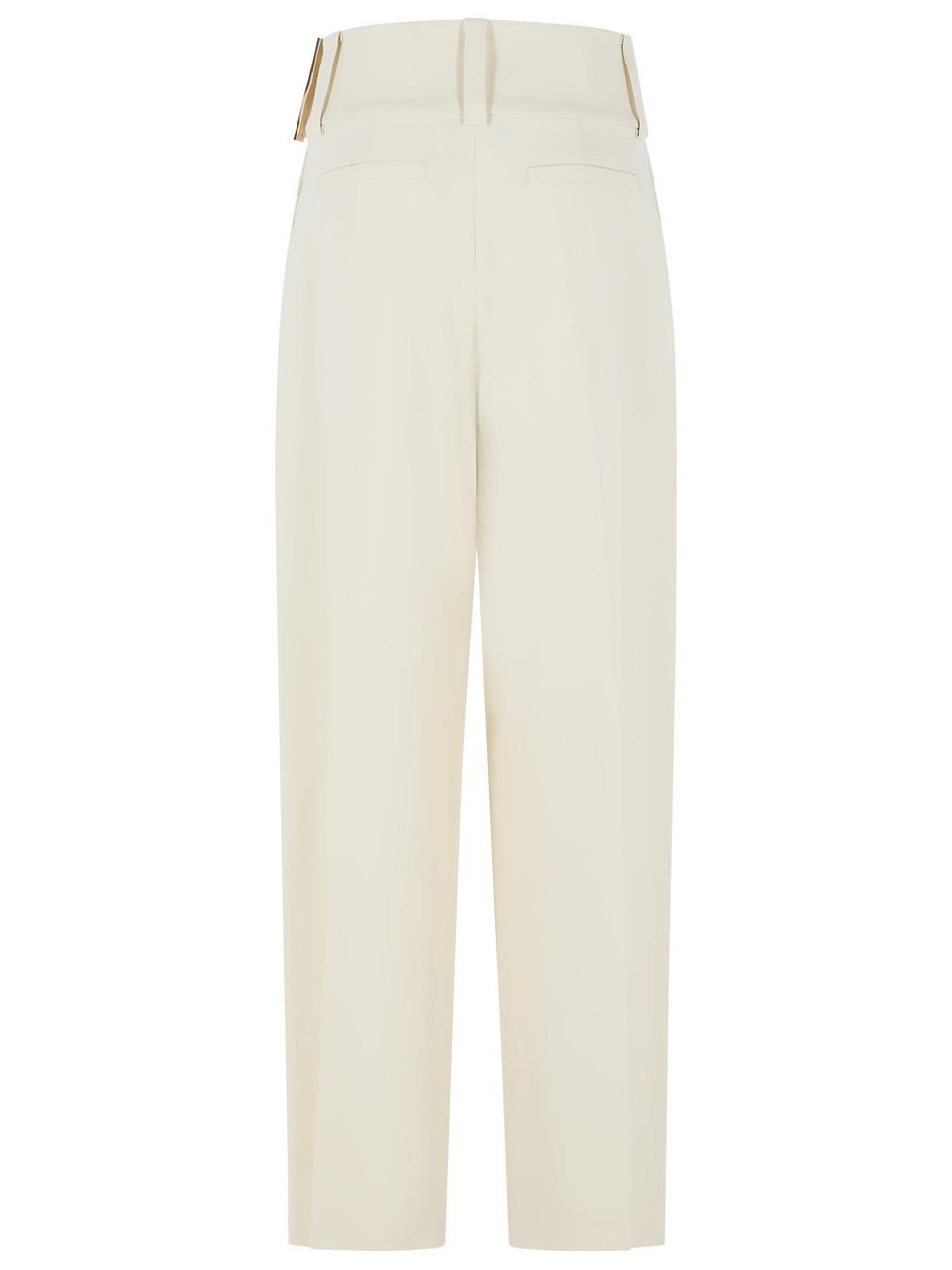 Sportmax 'Oblo' Wide Trousers In Ivory White Stretch Viscose Neutraal
