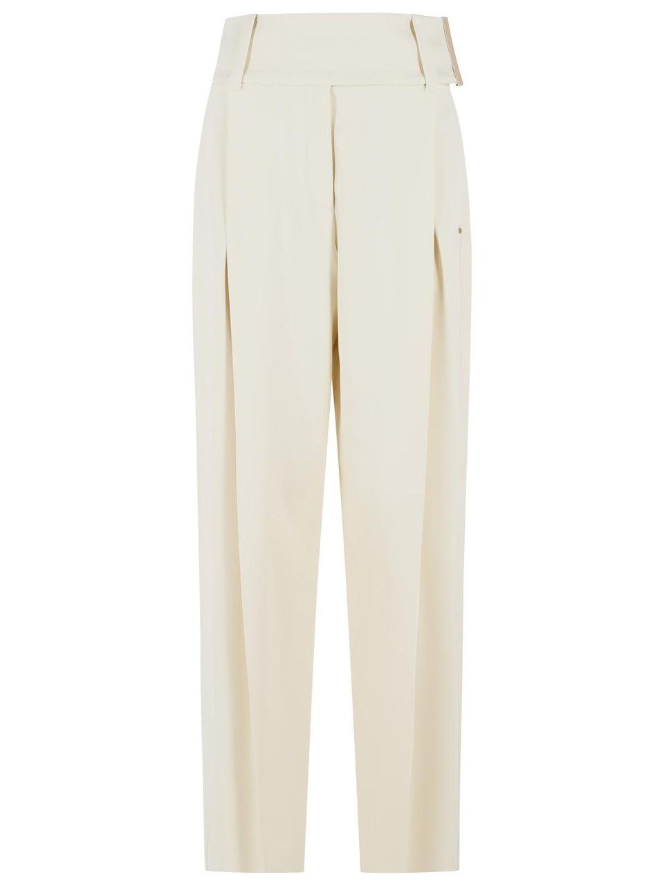 Sportmax 'Oblo' Wide Trousers In Ivory White Stretch Viscose Neutraal