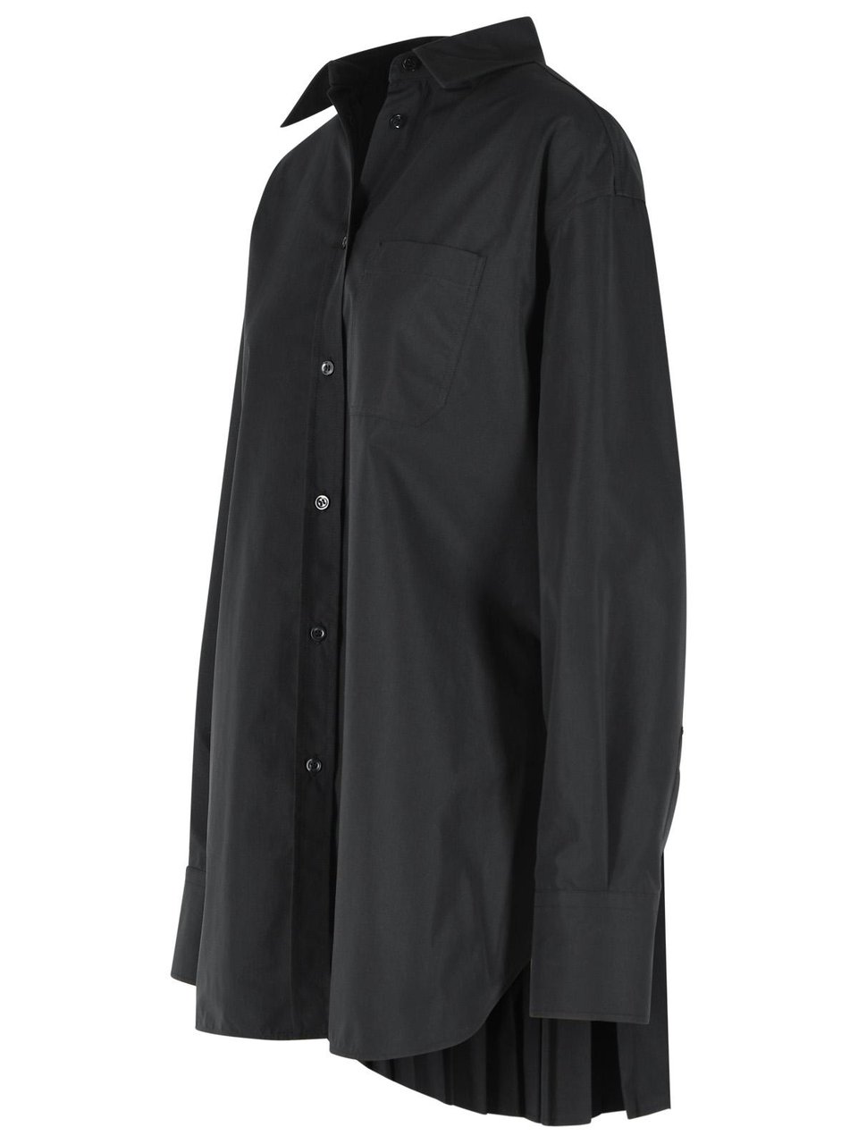 Sportmax 'Nespolo' Black Cotton Blend Shirt Dress Zwart