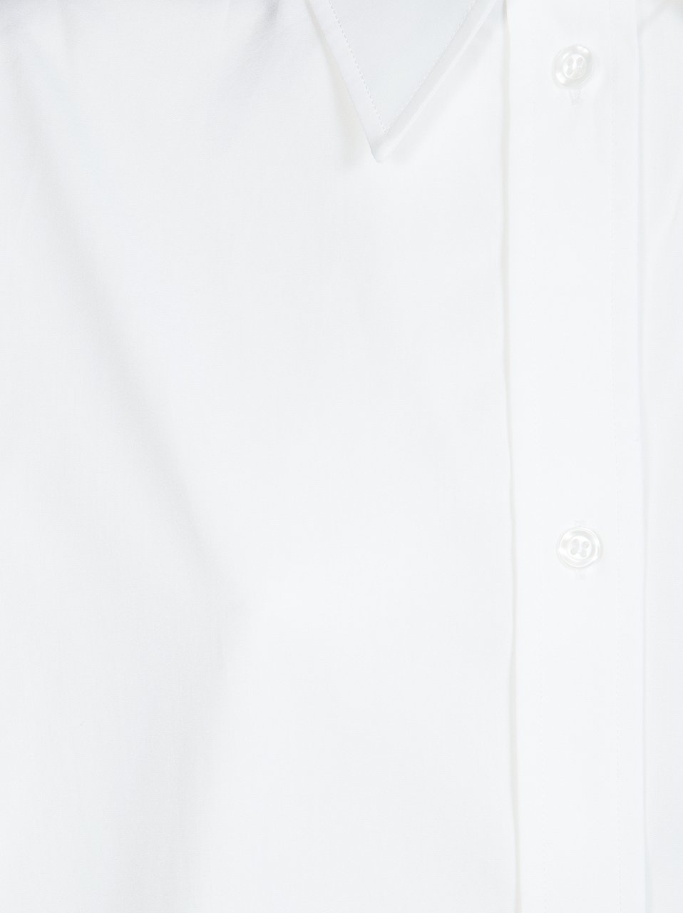 Sportmax Oversized Curved Hem Cotton Shirt Wit