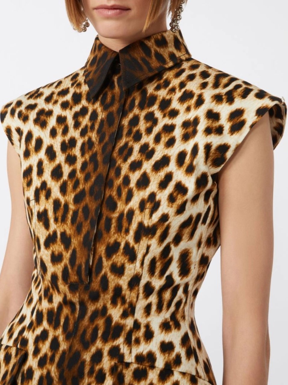 Sportmax Multicolor Animal Print Hourglass Dress Bruin