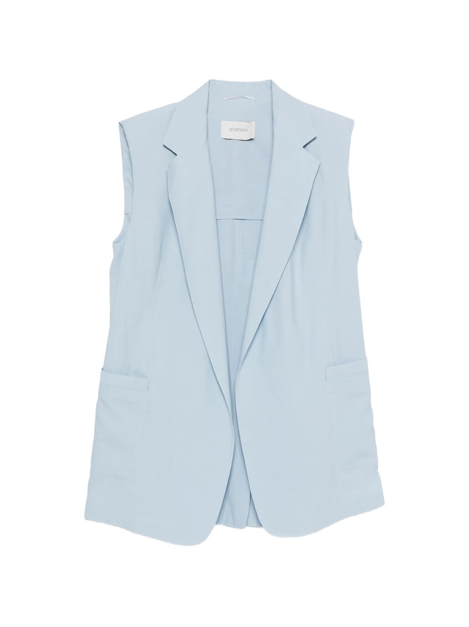 Sportmax Light Blue V-Shaped Lapel Vest Wit