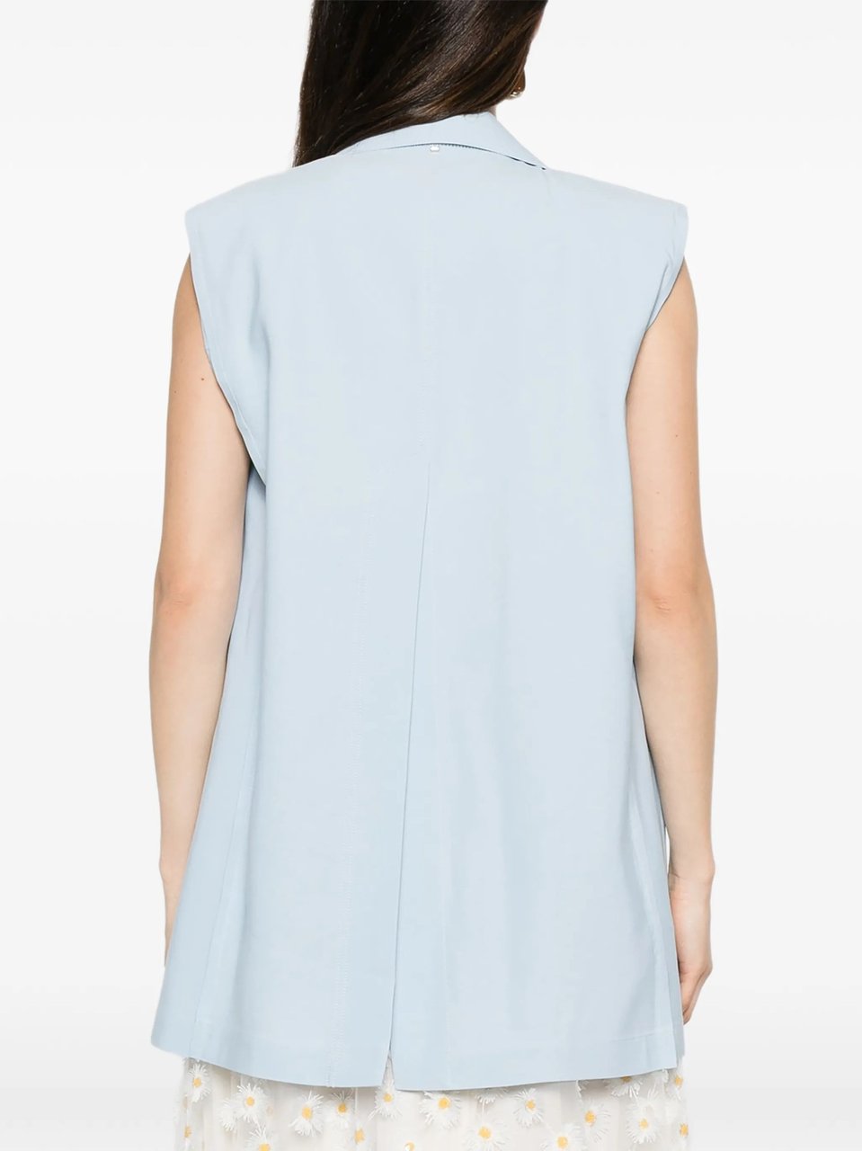 Sportmax Light Blue V-Shaped Lapel Vest Wit