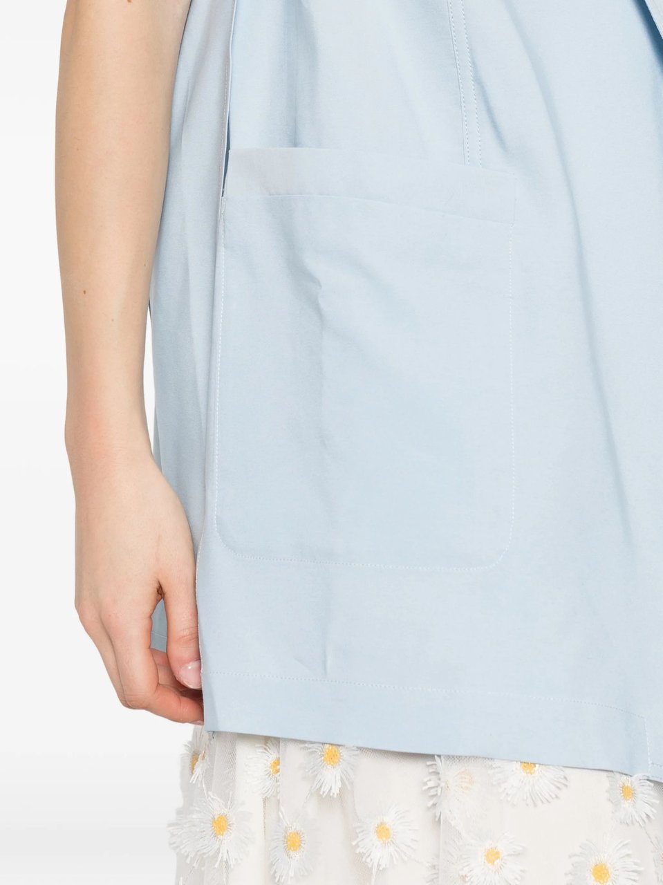 Sportmax Light Blue V-Shaped Lapel Vest Wit