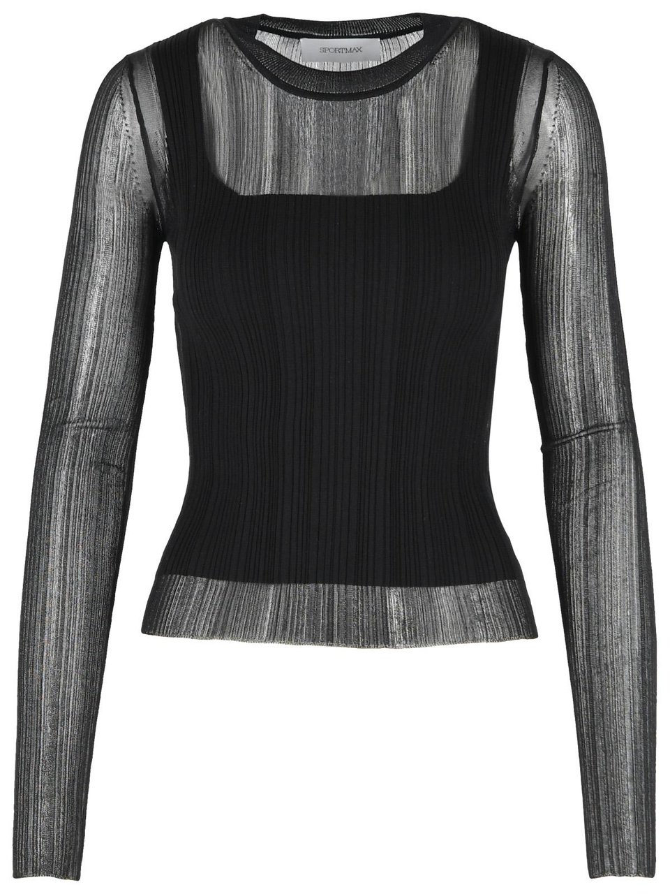 Sportmax 'Buono' Trompe L'Oeil Sweater In Black Viscose Blend Zwart