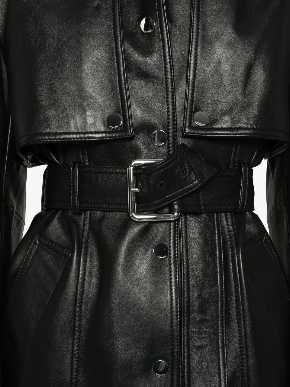 Sportmax Leather Jacket Black Zwart