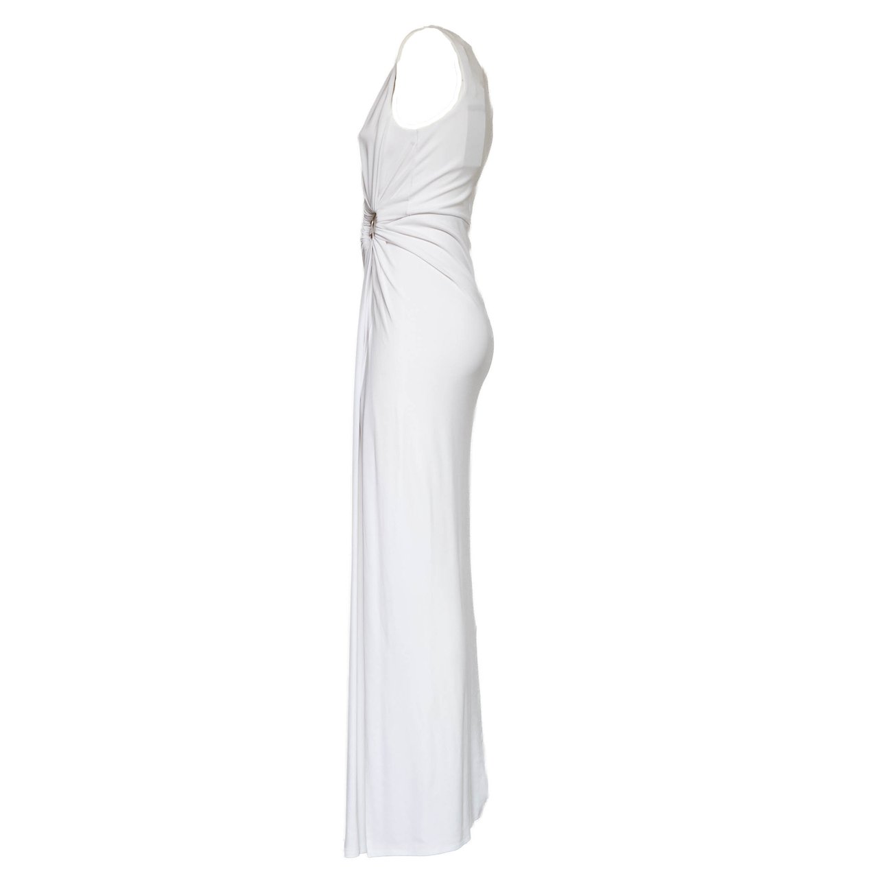 Sportmax Saletta Draped Viscose Blend Midi Dress Wit