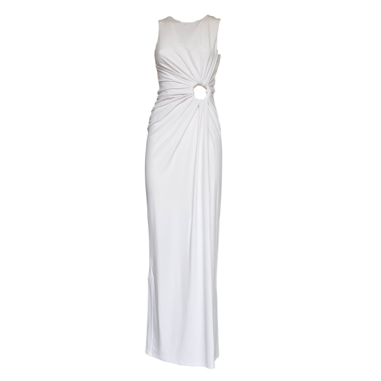 Sportmax Saletta Draped Viscose Blend Midi Dress Wit