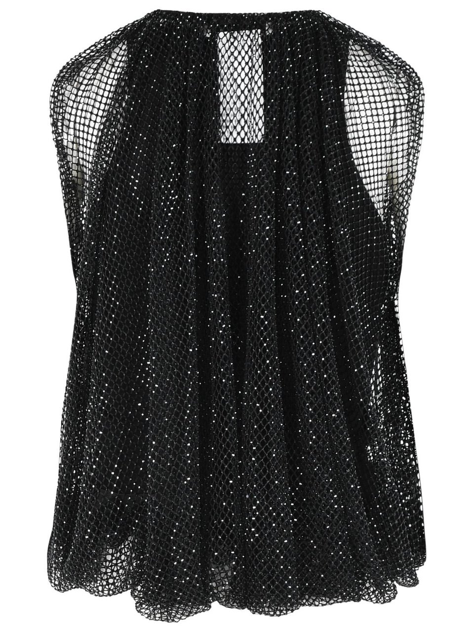 Sportmax 'Nodo' Mesh Top With Black Crystals Zwart