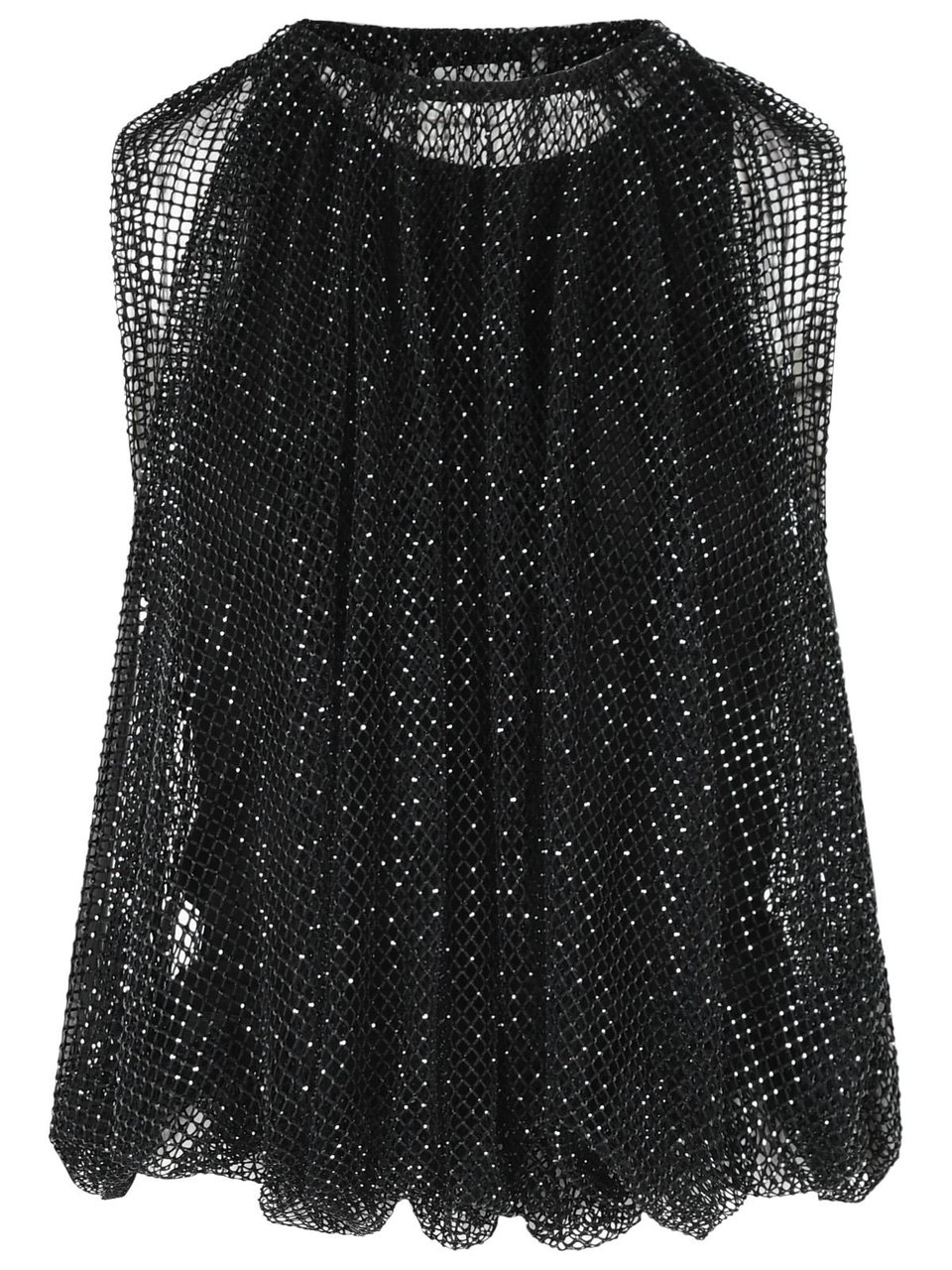 Sportmax 'Nodo' Mesh Top With Black Crystals Zwart