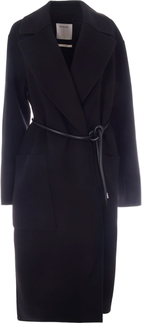 Sportmax Coats Nero Zwart