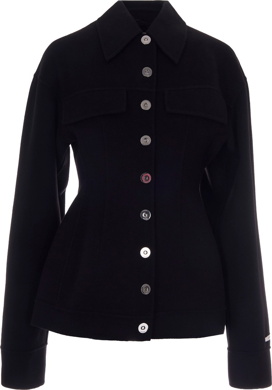 Sportmax Coats Nero Zwart