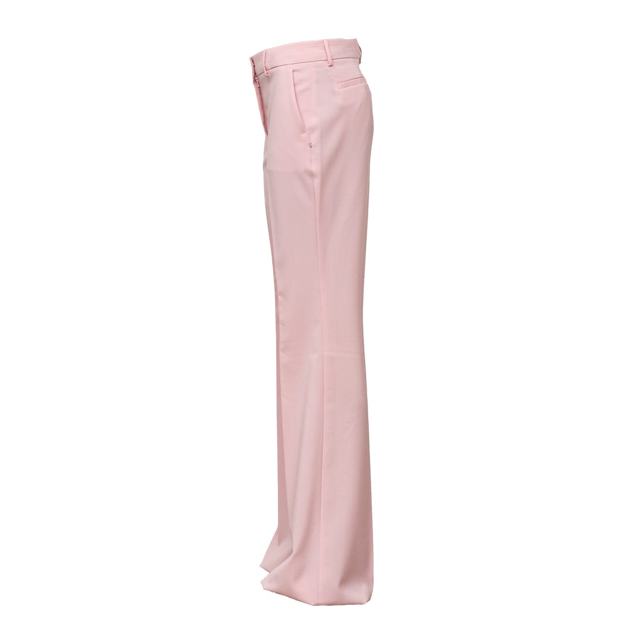 Sportmax Flare Silhouette Natural Wool Long Pants Roze