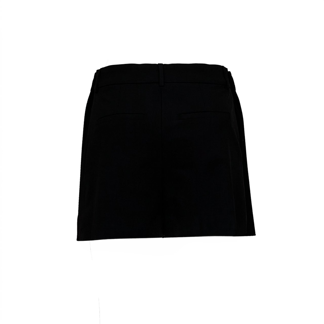 Sportmax Twill Viscose Shorts with Custom Waistband and Removable Panel Zwart