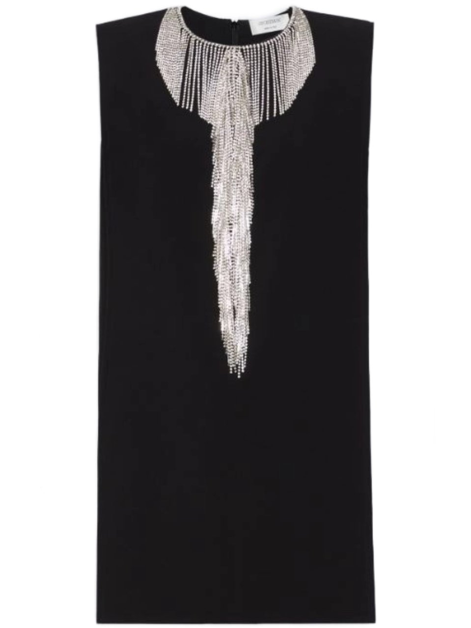 Sportmax Black Sequin Sleeveless Mini Dress Zwart