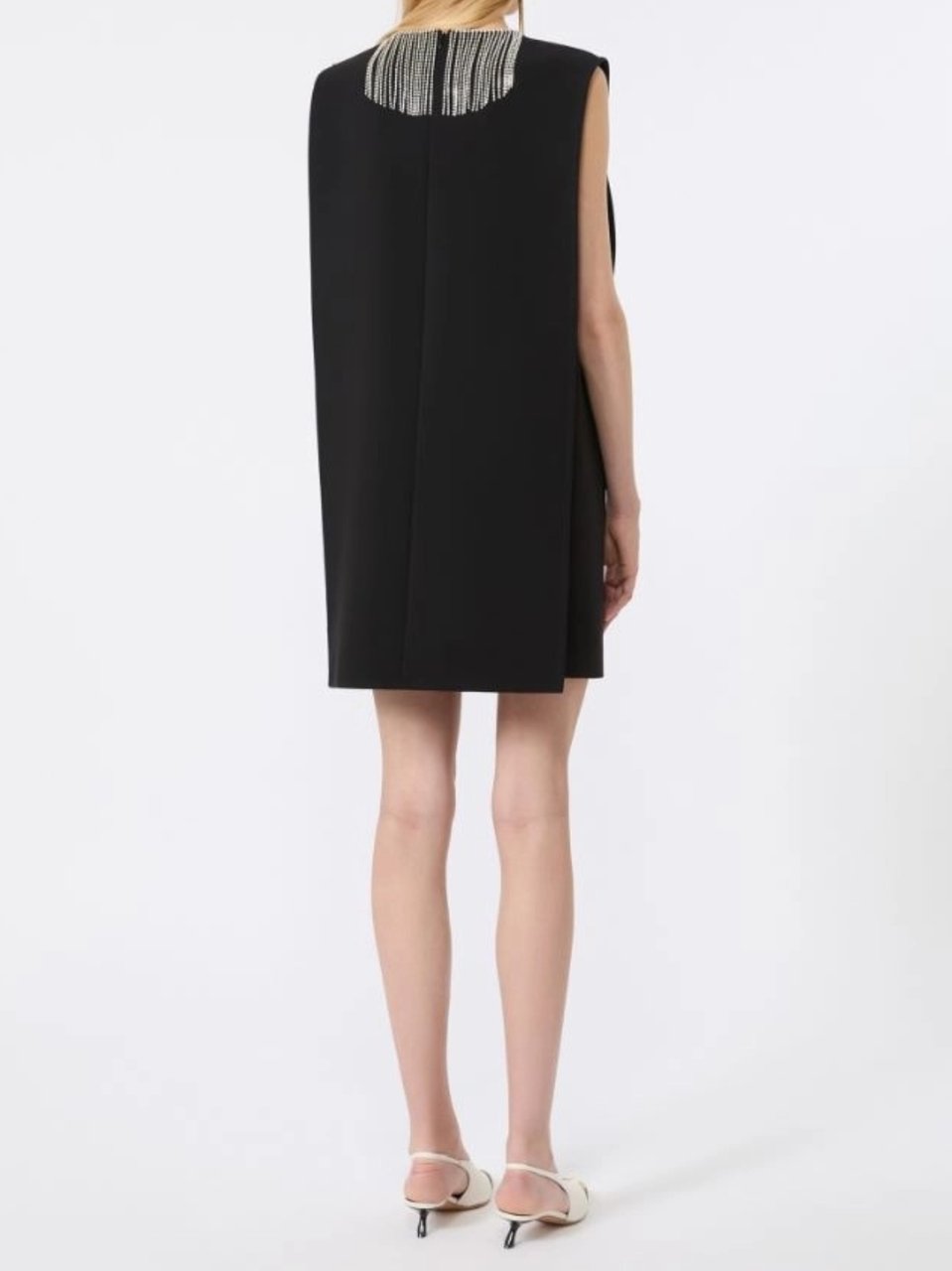 Sportmax Black Sequin Sleeveless Mini Dress Zwart