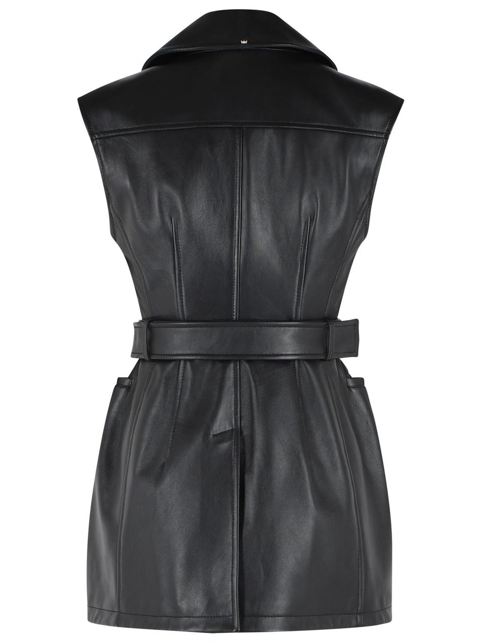 Sportmax 'Fave' Black Leather Jacket Zwart