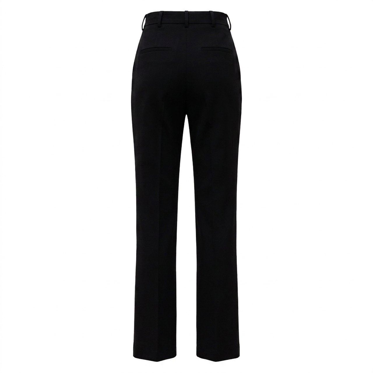 Sportmax High-Waisted Straight Leg Pants With Iconic S-Buckle Zwart