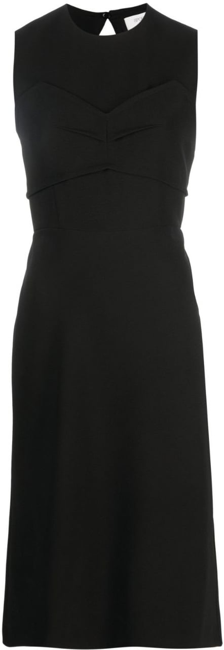 Sportmax Black Mirto Sleeveless Cut-Out Midi Dress Zwart
