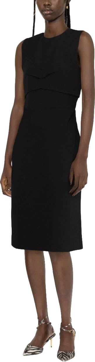 Sportmax Black Mirto Sleeveless Cut-Out Midi Dress Zwart