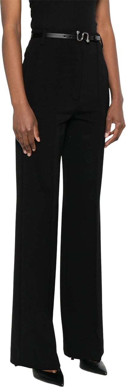 Sportmax Black Texas High-Waisted Wide-Leg Tailored Pants Zwart