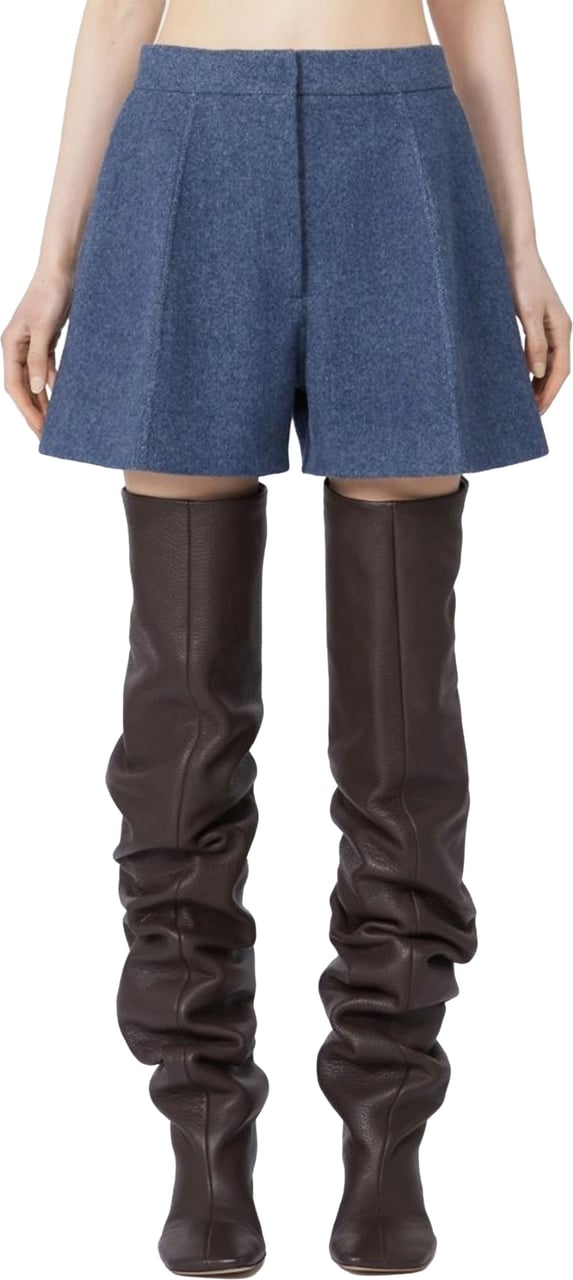 Sportmax Muted Blue Braies1234 Structured Tailored Shorts Blauw