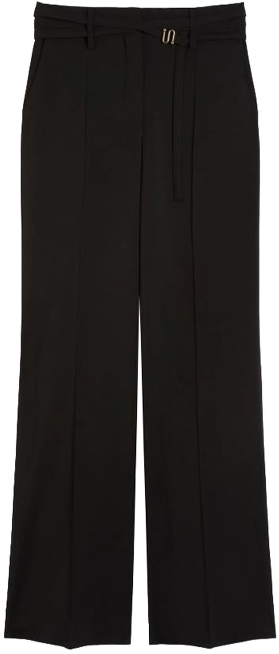 Sportmax Black Cera High-Waisted Wide-Leg Pants Zwart