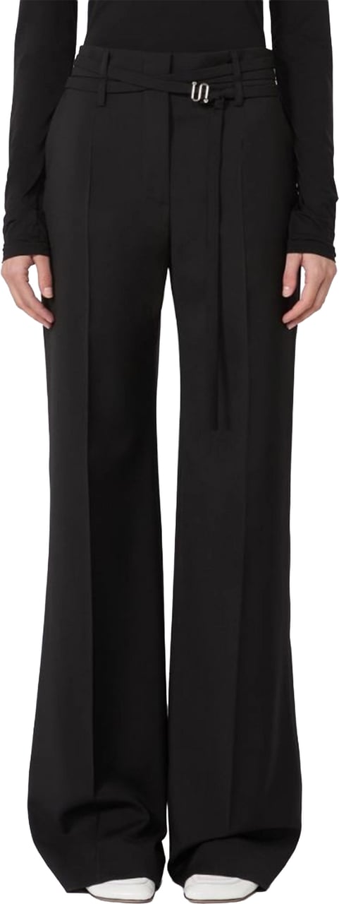 Sportmax Black Cera High-Waisted Wide-Leg Pants Zwart