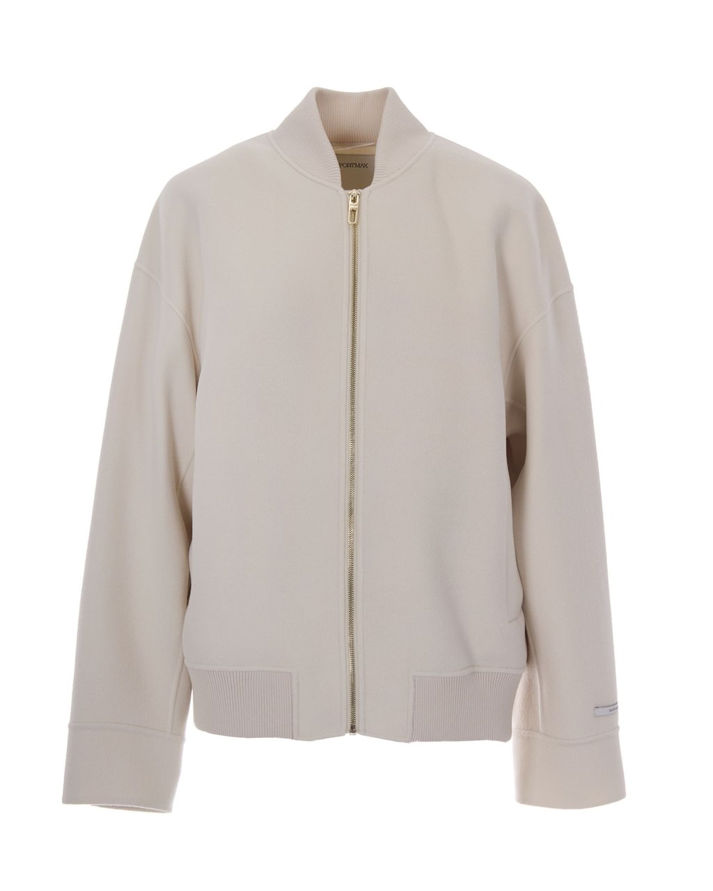 Sportmax Ondata Bianco Bomber Jacket With Knit Detailing Grijs