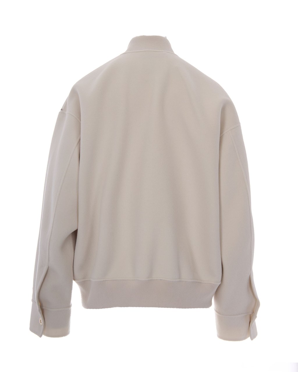 Sportmax Ondata Bianco Bomber Jacket With Knit Detailing Grijs