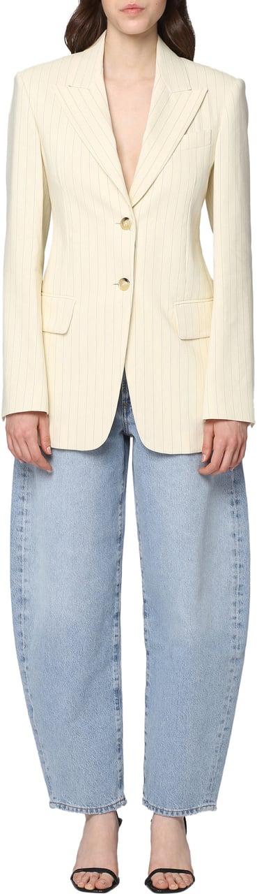 Sportmax Single-breasted two-button jacket Neutraal