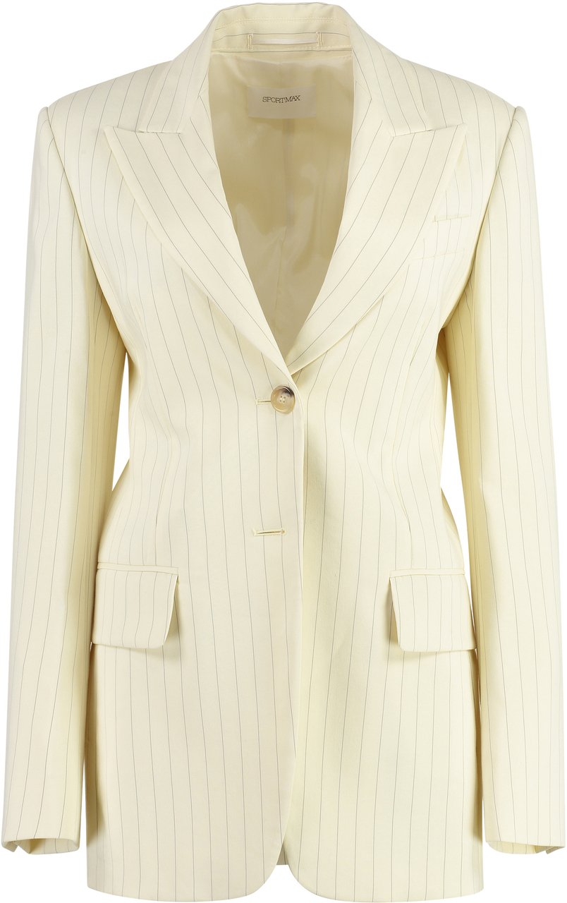 Sportmax Single-breasted two-button jacket Neutraal