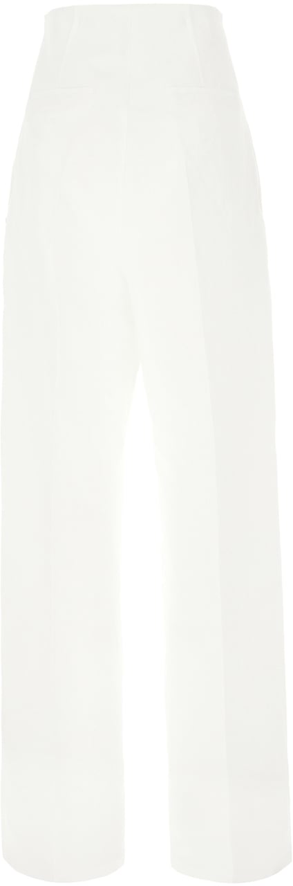 Sportmax Sportmax White cotton blend pants Wit