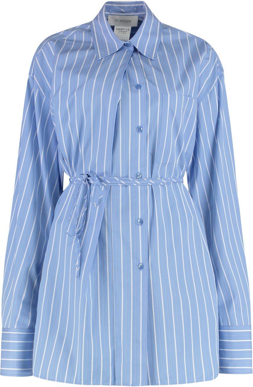 Sportmax Firma striped shirt Lichtblauw