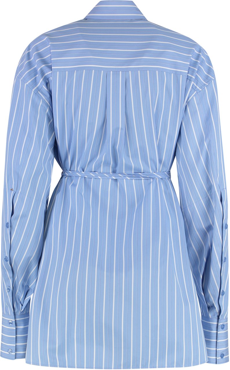 Sportmax Firma striped shirt Lichtblauw