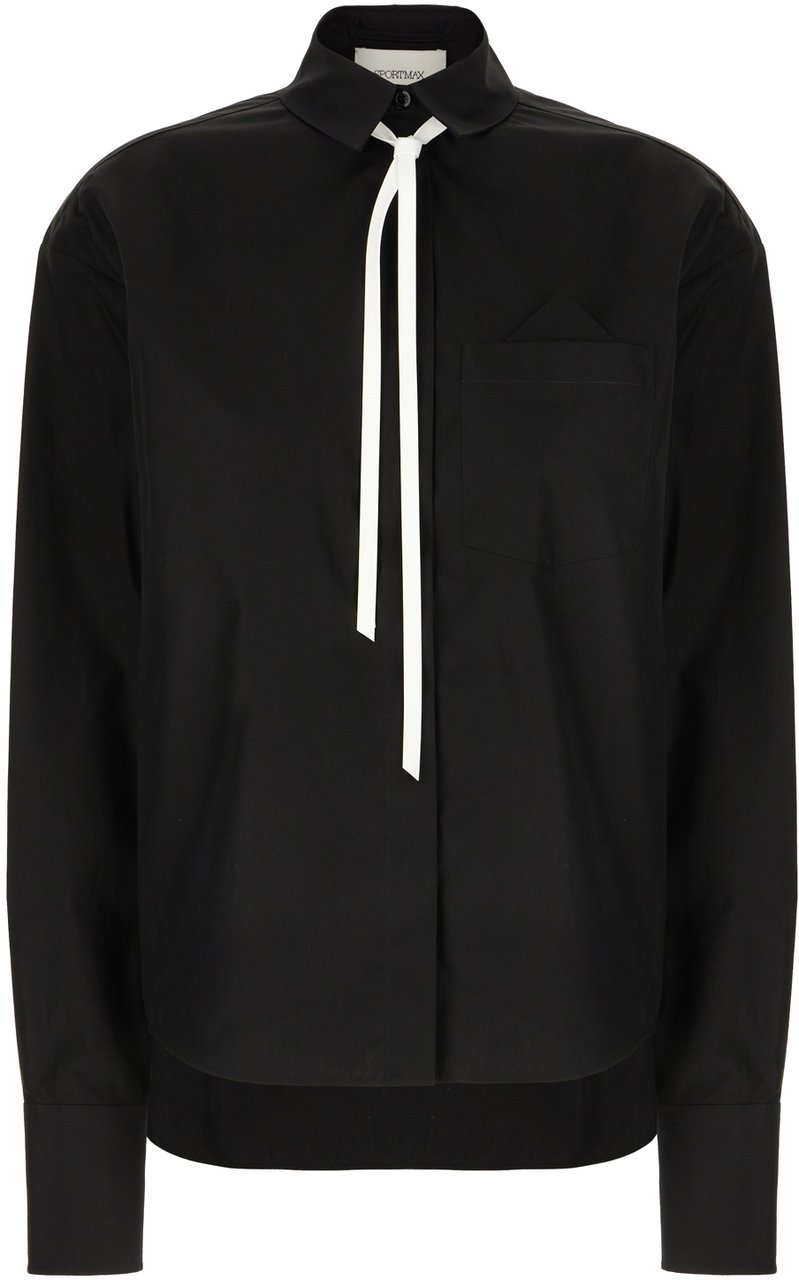 Sportmax Black poplin shirt Zwart