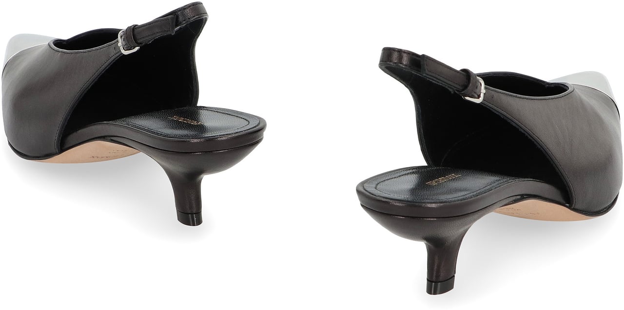 Sportmax Liuti leather slingback pumps Zwart