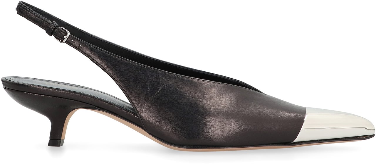 Sportmax Liuti leather slingback pumps Zwart