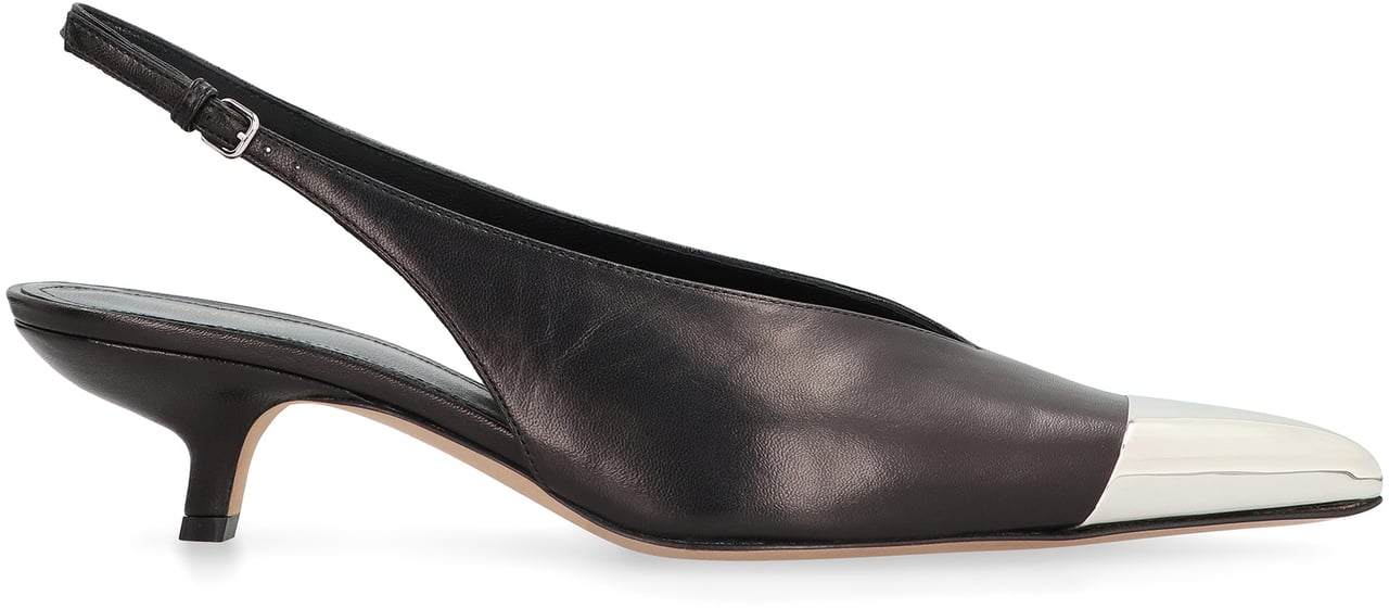 Sportmax Liuti leather slingback pumps Zwart