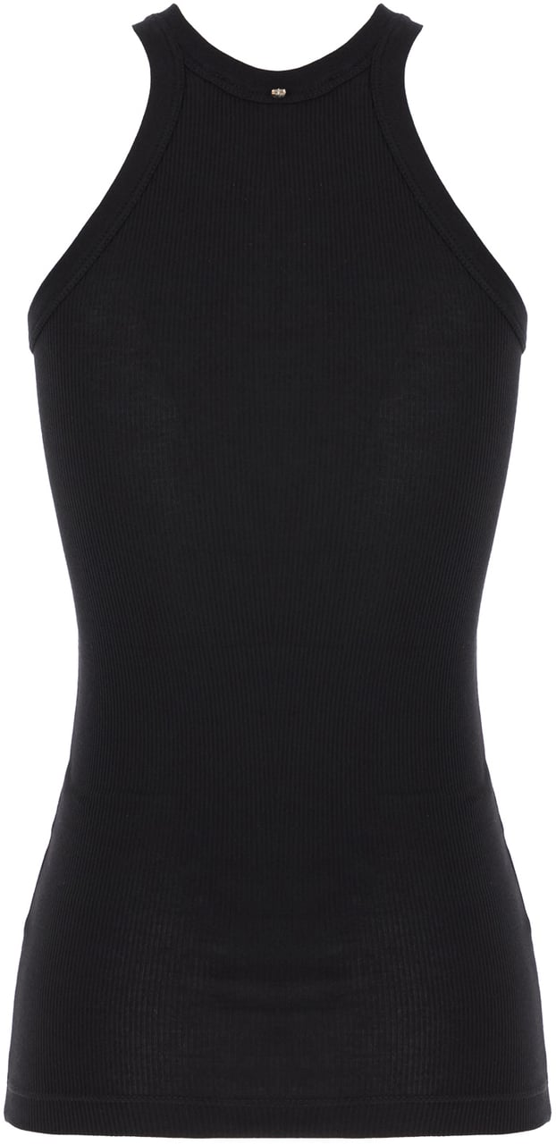 Sportmax Sportmax Black stretch cotton blend top Zwart