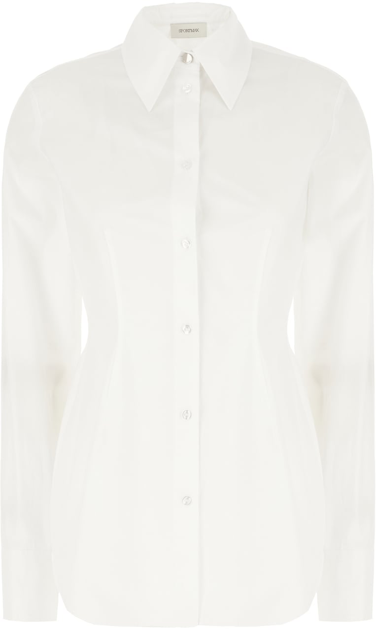 Sportmax Sportmax White poplin shirt Wit