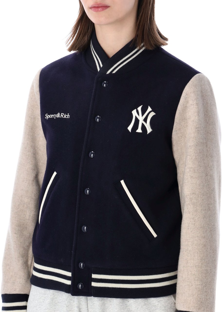 Sporty & Rich Yankees Varisty Jacket Blu Navy