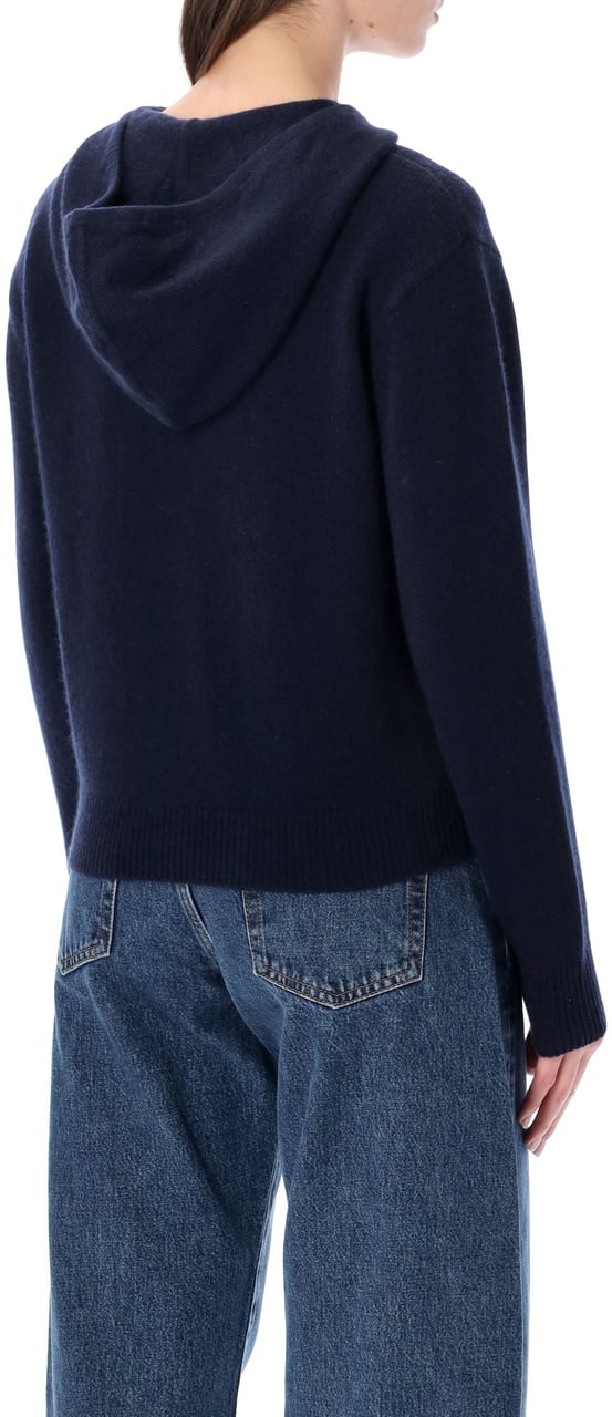Sporty & Rich S&R Cashmere Zip Hoodie Blu Navy